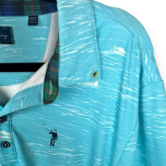 William Murray Golf Polo Mens M Nautical Performance Preppy Novelty Resort Sport