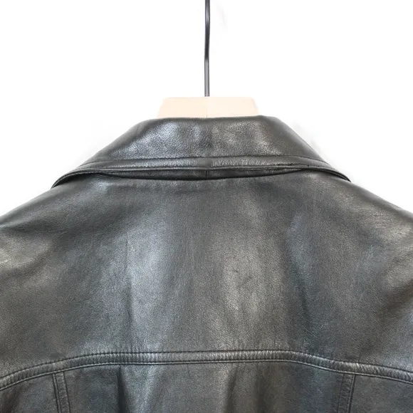 Wilson’s Black Leather Women’s Tie Front Jacket Large