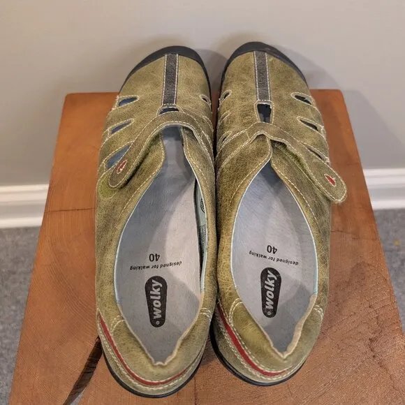 Wolky Walking Shoes Green Comfort Style Trail Hiking Vacation - Size 40