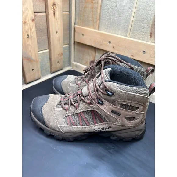 Wolverine Mens Waterproof Hiking Boots Size 10 Suede Brown &amp; Black Outdoor