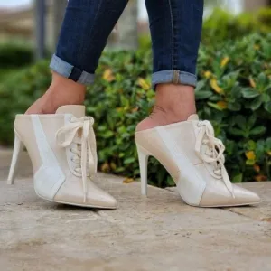 Women‎ Nude Low Cut Pontied Toe Booties