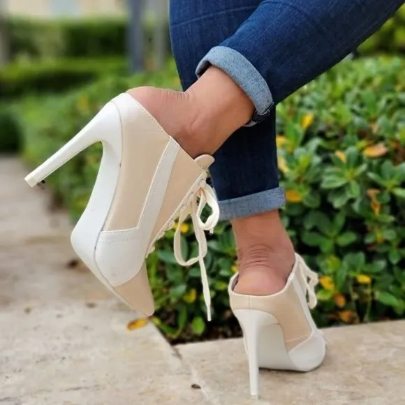Women‎ Nude Low Cut Pontied Toe Booties
