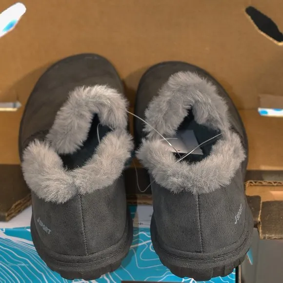 Women‎ s Black Willa Memory Foam Faux Shearling Shoes JSPORT