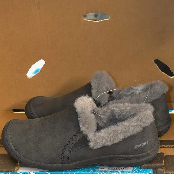 Women‎ s Black Willa Memory Foam Faux Shearling Shoes JSPORT