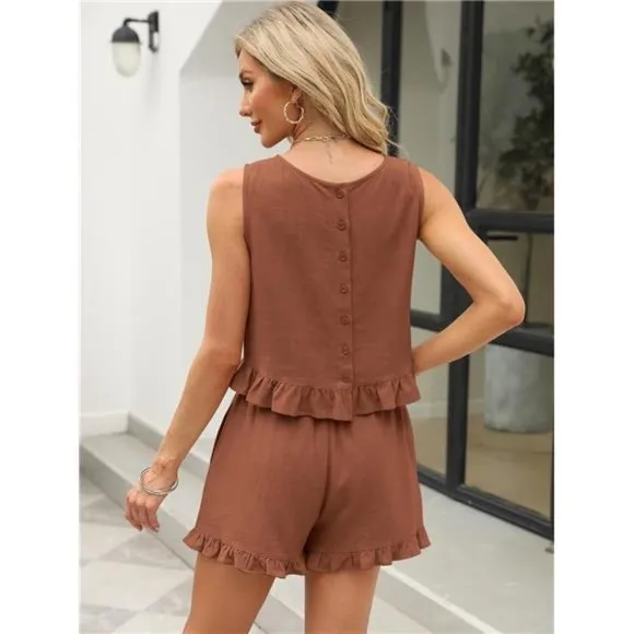 Womens 2 Piece Outfits Summer Sets Rust