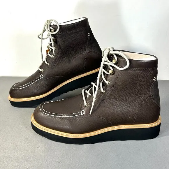 Womens 7 Lightweight Leather Hiker Boot Travel Walk Water Resistant