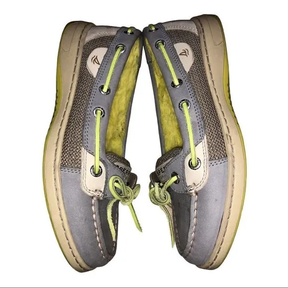 Women's Angelfish Fur Lined Boat Shoe 5M Gray