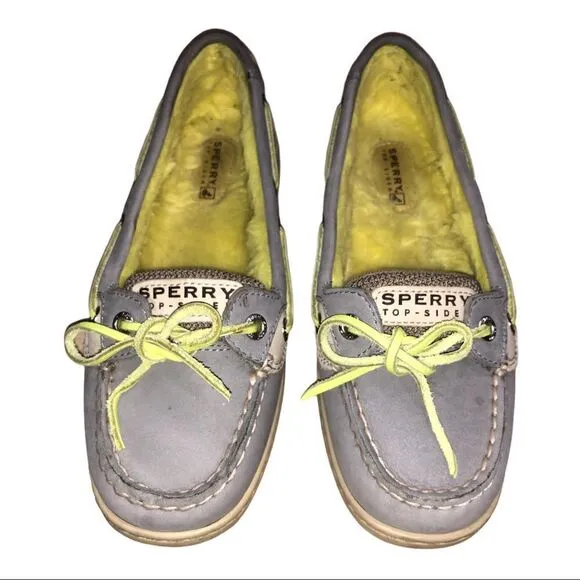 Women's Angelfish Fur Lined Boat Shoe 5M Gray