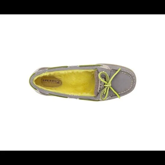 Women's Angelfish Fur Lined Boat Shoe 5M Gray