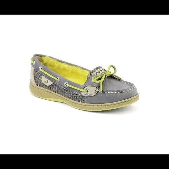 Women's Angelfish Fur Lined Boat Shoe 5M Gray