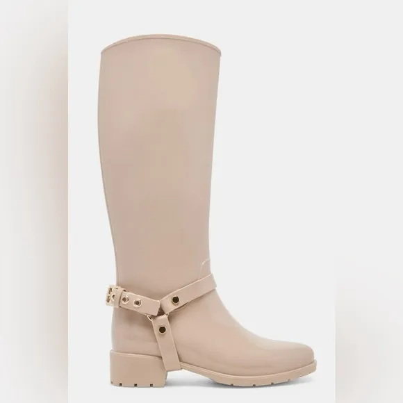 Women's Beige Knee-High Waterproof Boots