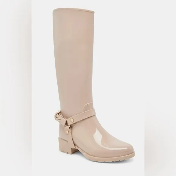 Women's Beige Knee-High Waterproof Boots