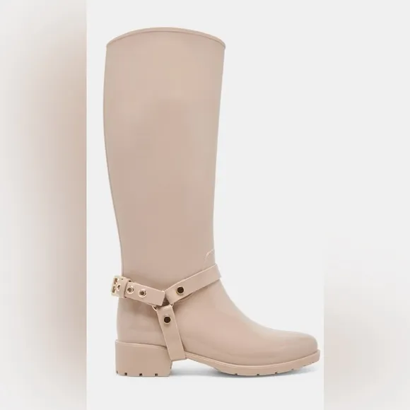 Women's Beige Knee-High Waterproof Boots
