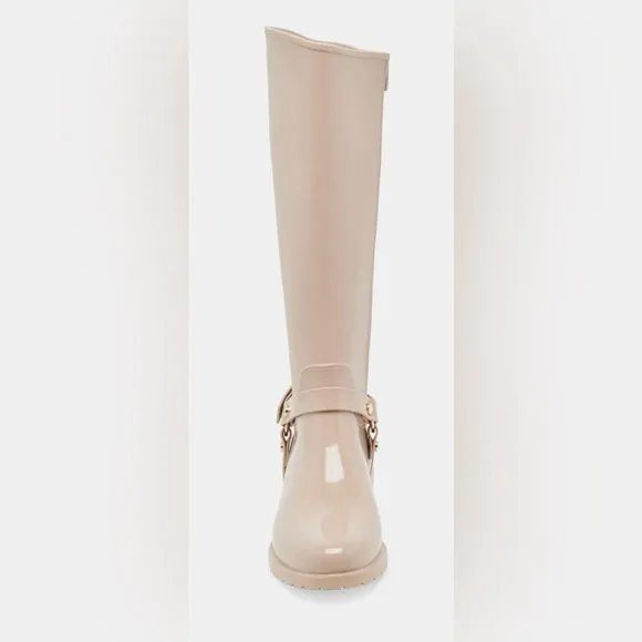 Women's Beige Knee-High Waterproof Boots