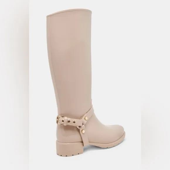 Women's Beige Knee-High Waterproof Boots