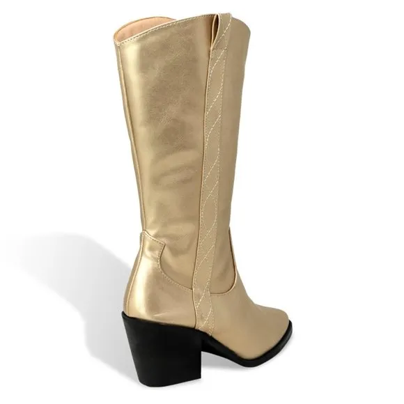 Women’s Calf Pointed Toe Western Cowboy Boots
