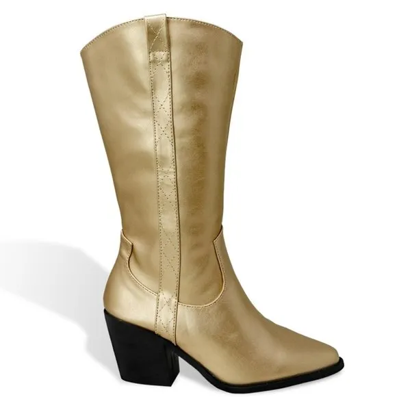 Women’s Calf Pointed Toe Western Cowboy Boots