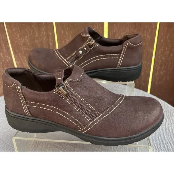 Women's Clarks Brown Leather Comfort/Casual Shoes Size 7M