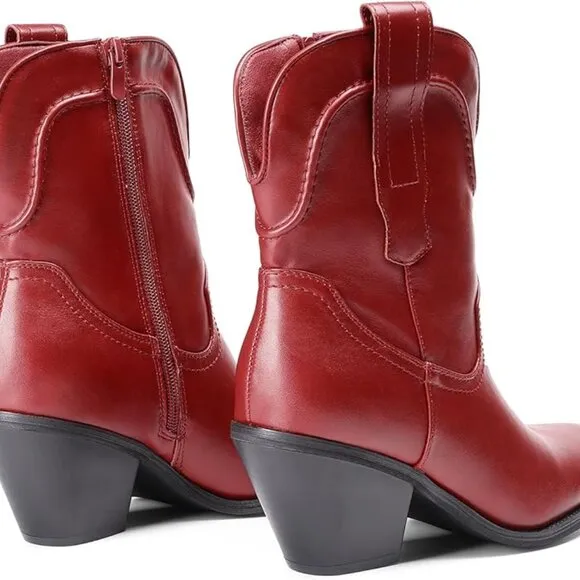 Women's cowgirl wine boots