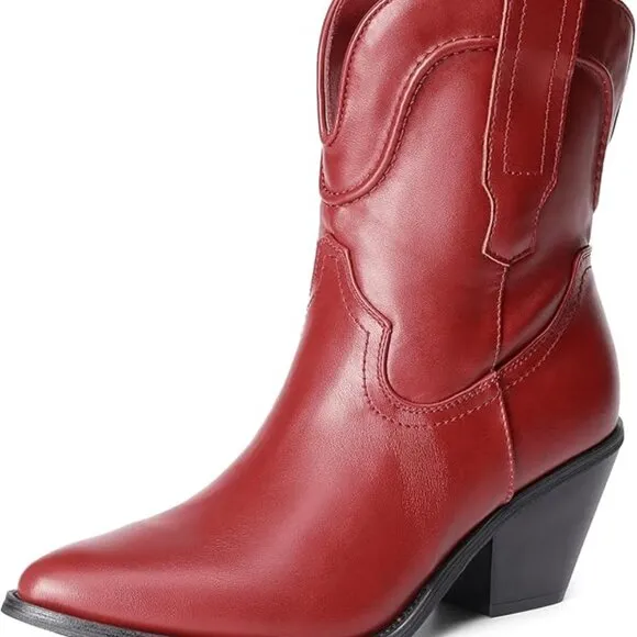 Women's cowgirl wine boots