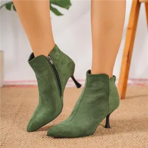 Women's Fashion Versatile Casual Thin High Heel Ankle Boots