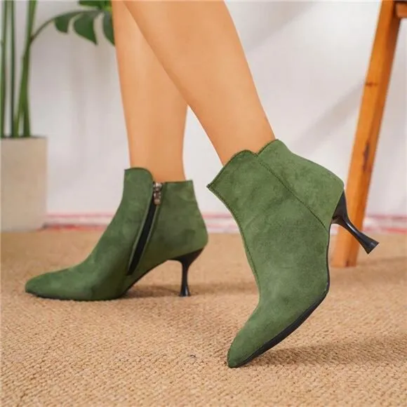Women's Fashion Versatile Casual Thin High Heel Ankle Boots