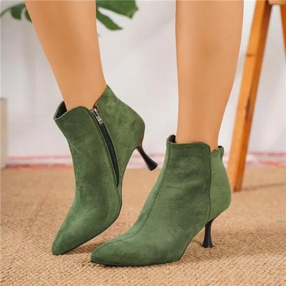 Women's Fashion Versatile Casual Thin High Heel Ankle Boots