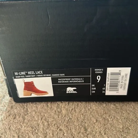 Women's Hi-Line Heel Lace Up Boots in Warp Red, Tawny Buff Size 9