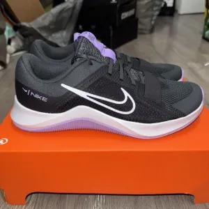 Women's Nike MC Trainer 2 Workout Shoes Black Viotech Purple Grey Size 10.5 NWOB
