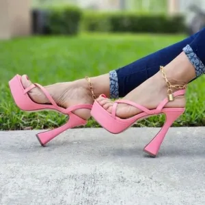 Women's  Platform High Heels Pink Color