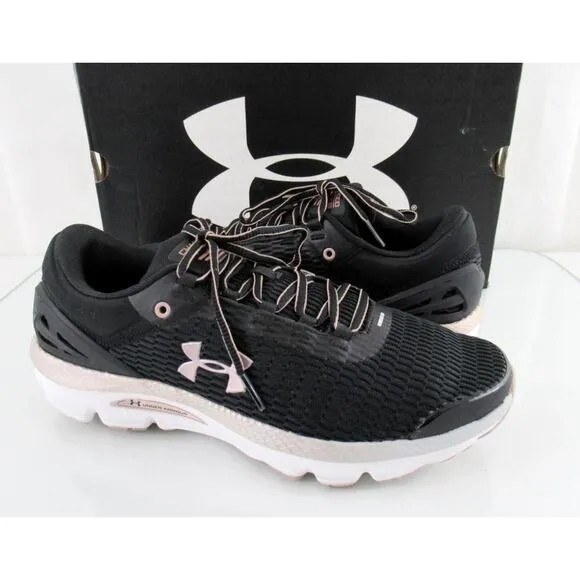 Women's Shoes Under Armour Charged Intake 3 Lace Up Running Shoes Black Size 10