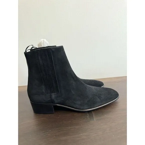 Women’s The Kooples Black Suede Chelsea Boots Size 39 vestiaire 8 Ankle Booties