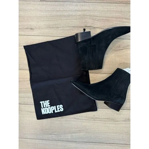 Women’s The Kooples Black Suede Chelsea Boots Size 39 vestiaire 8 Ankle Booties