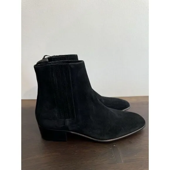 Women’s The Kooples Black Suede Chelsea Boots Size 39 vestiaire 8 Ankle Booties