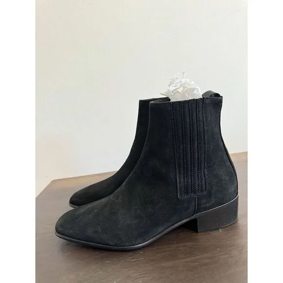 Women’s The Kooples Black Suede Chelsea Boots Size 39 vestiaire 8 Ankle Booties