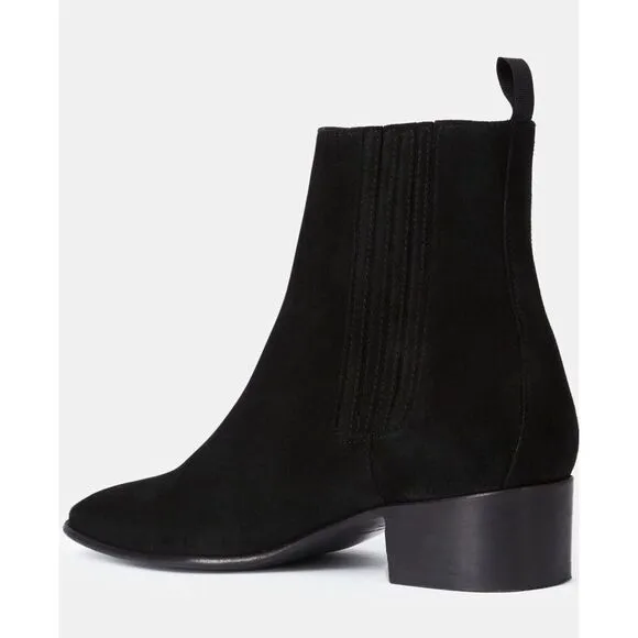 Women’s The Kooples Black Suede Chelsea Boots Size 39 vestiaire 8 Ankle Booties