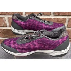 Women's Vionic Neptune Purple&amp;Grey Leopard Athletic Walking Sneaker Size 9.5