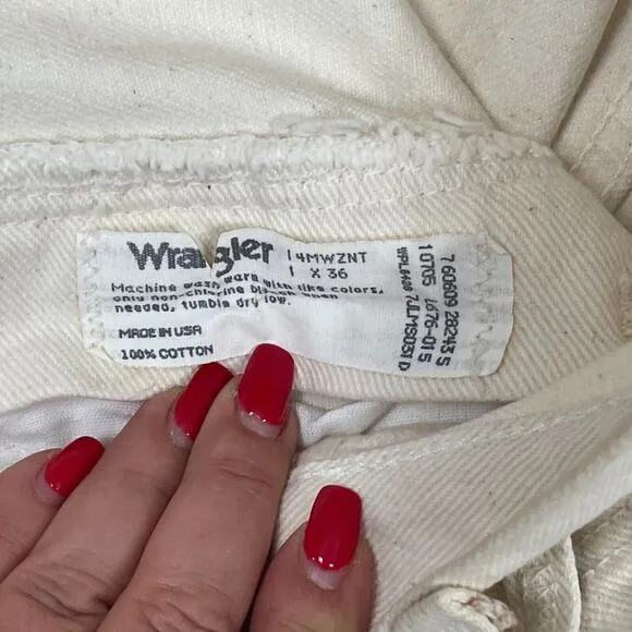 Wrangler Vintage Deadstock Women Jeans Tan High Size 1x36 Tall USA Rodeo Cowboy