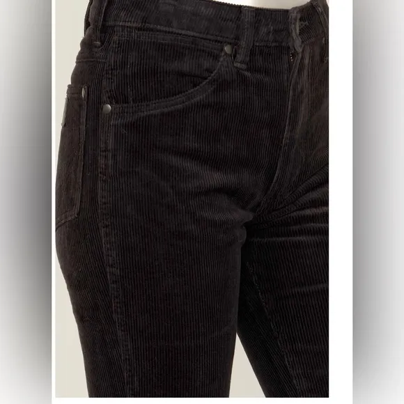 Wrangler Westward 626 Black High Rise‎ Stretch Corduroy Bootcut Jeans sz 29x34