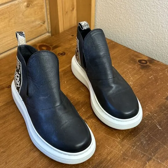 yuko imanishi   Women’s 38 Slip On Sneaker Shoe Platform Bootie Grunge Moto