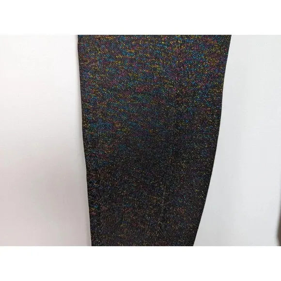 ZARA 7.5 Point toe Black Multicolored Metallic Over the Knee Boot Thigh High