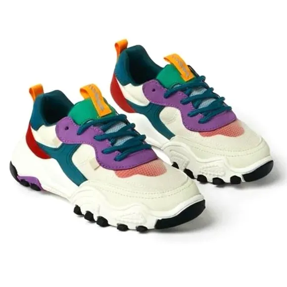 ZARA • Ecru White Kid’s Multi-Piece Sneakers Shoes