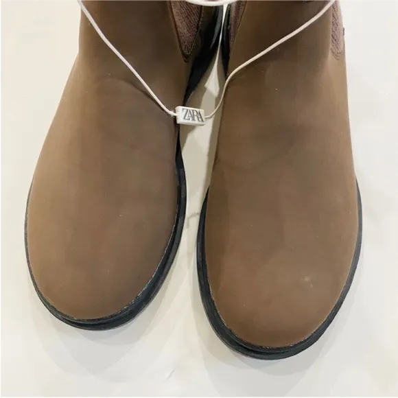 Zara little girls Brown Chelsea Boots NWT