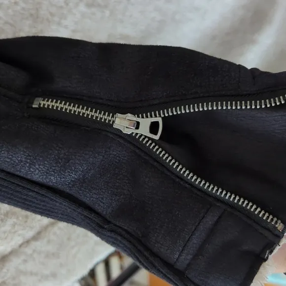 Zara Trafaluc Faux Suede/Fur Hooded Jacket