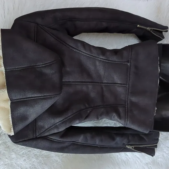 Zara Trafaluc Faux Suede/Fur Hooded Jacket