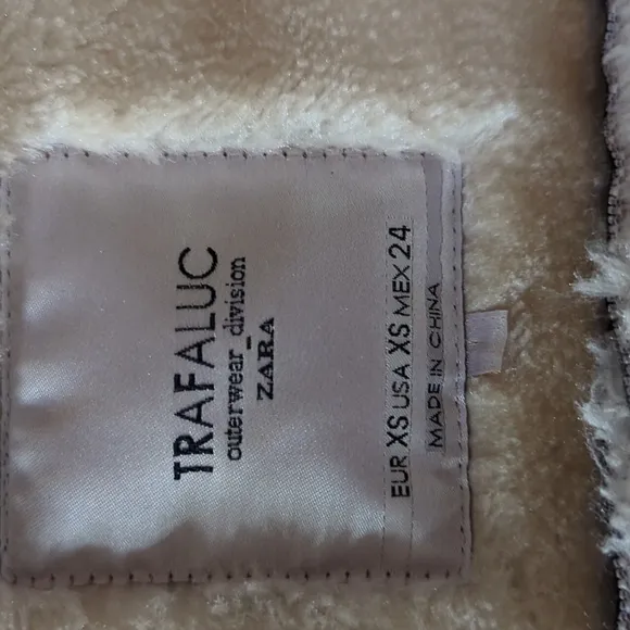Zara Trafaluc Faux Suede/Fur Hooded Jacket