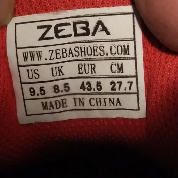 Zeba Shoes Hands Free Athletic Walking Comfort Shoes Black Red Men’s Size 9.5
