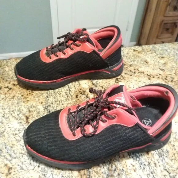Zeba Shoes Hands Free Athletic Walking Comfort Shoes Black Red Men’s Size 9.5