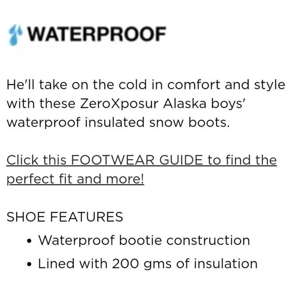 ZeroXposur Alaska Boys' Waterproof Insulated Snow Boots