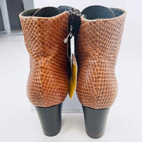 Zinda Snake Skin Leather Booties Sz 36 NWT